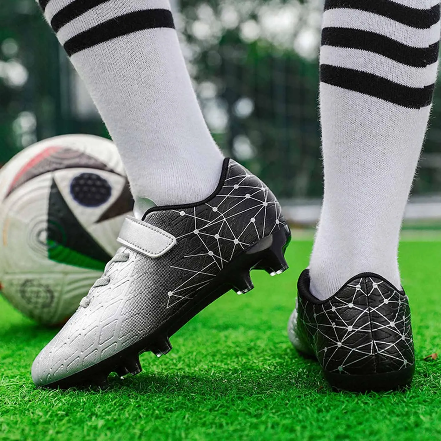 MEBAMY Football Shoes for Boys Girls Firm Ground Soccer Cleats Athletic Youth General Purpose Soccer Shoe Toddler Little Kid Big Kid