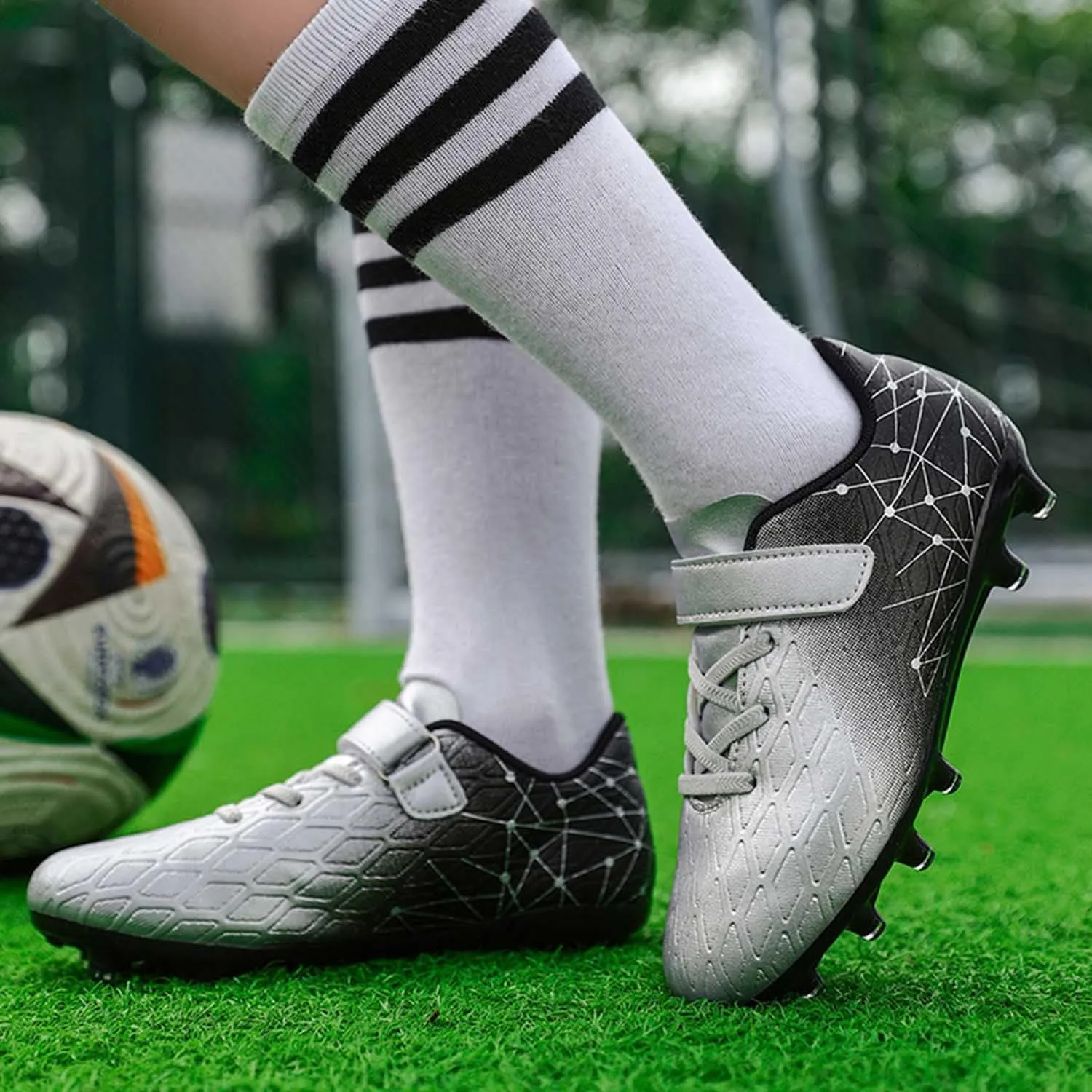 MEBAMY Football Shoes for Boys Girls Firm Ground Soccer Cleats Athletic Youth General Purpose Soccer Shoe Toddler Little Kid Big Kid