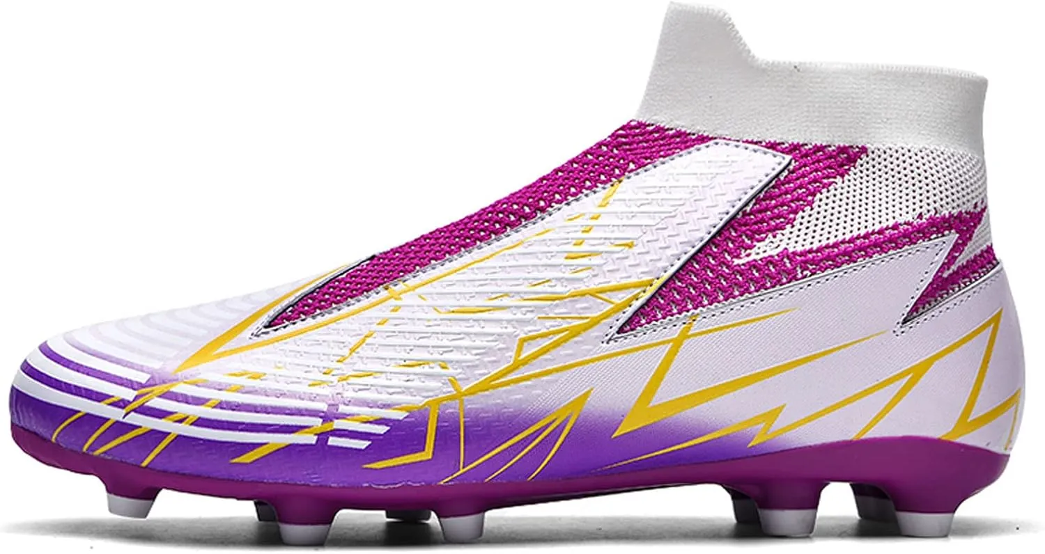 Meidiastra Men Soccer Cleats Professional Football Training Turf Sneakers Indoor Outdoor Football Athletic Shoes Unisex Laceless Spikes Soccer Shoes