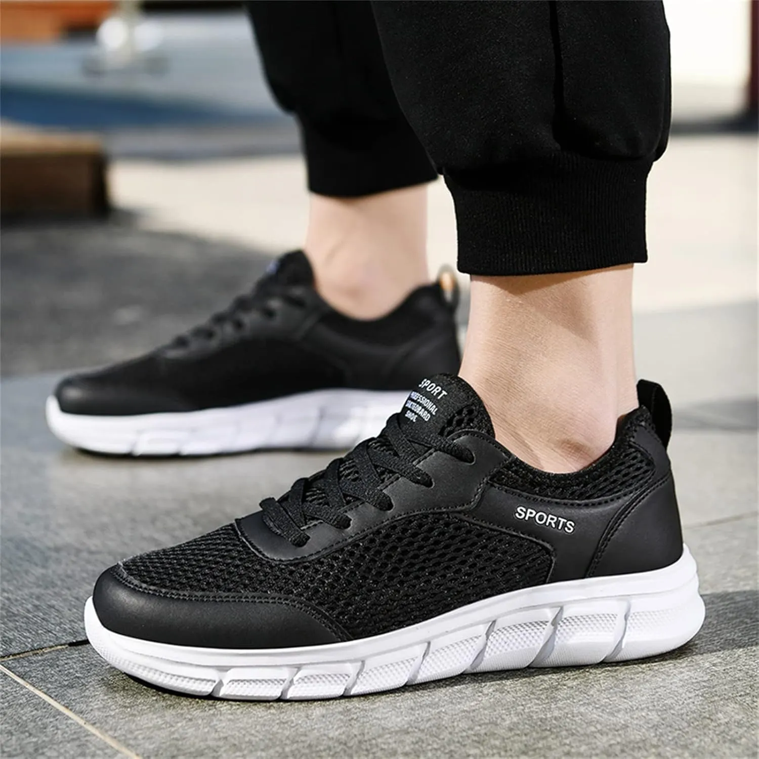 Men's Arch Support Workout Shoes Lightweight Breathable Walking Shoe Gym Tennis Lightweight Work Shoes for Men