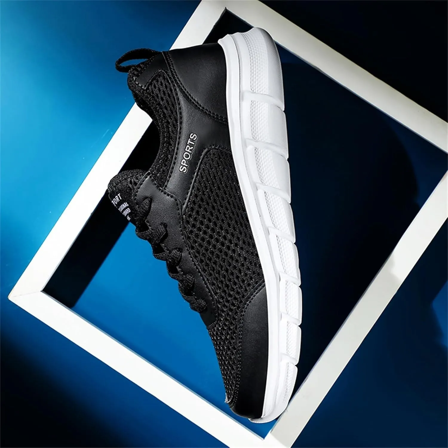 Men's Arch Support Workout Shoes Lightweight Breathable Walking Shoe Gym Tennis Lightweight Work Shoes for Men