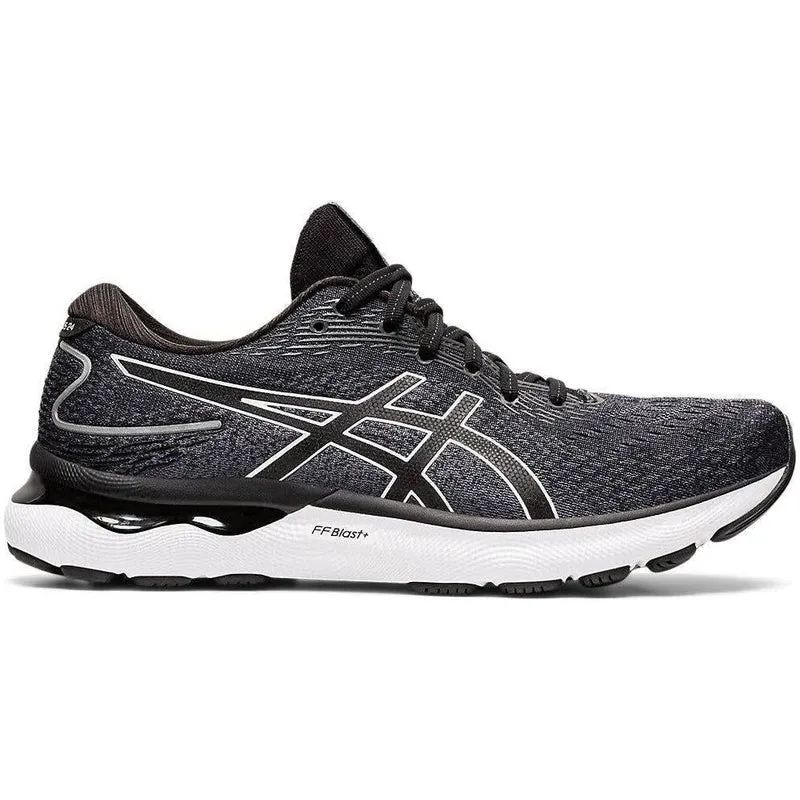 Men's Asics Gel-Nimbus 24, Black/White, 12 2E Wide