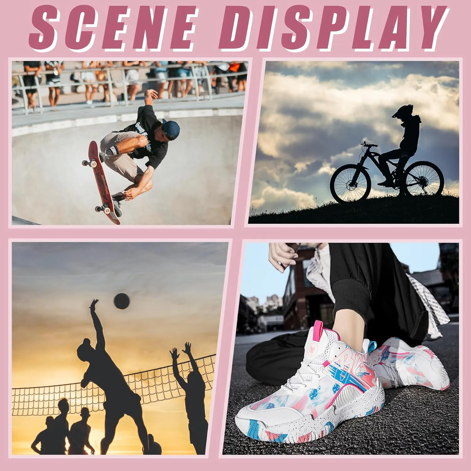 Men's Basketball Shoes Breathable Anti Slip Fashionable Graffiti Training Shoes Outdoor Shoes