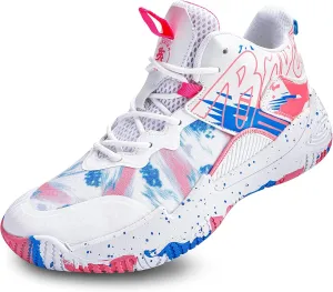 Men's Basketball Shoes Breathable Anti Slip Fashionable Graffiti Training Shoes Outdoor Shoes