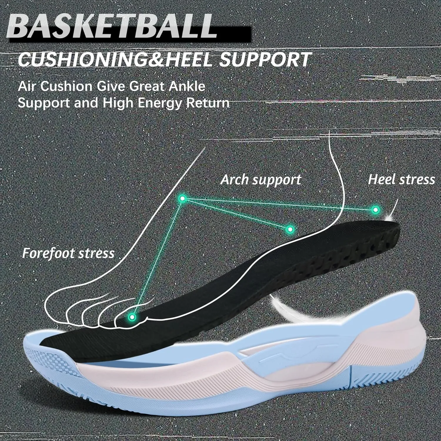 Men's Basketball Shoes Lightweight Breathable Non-Slip Outdoor Courts Training