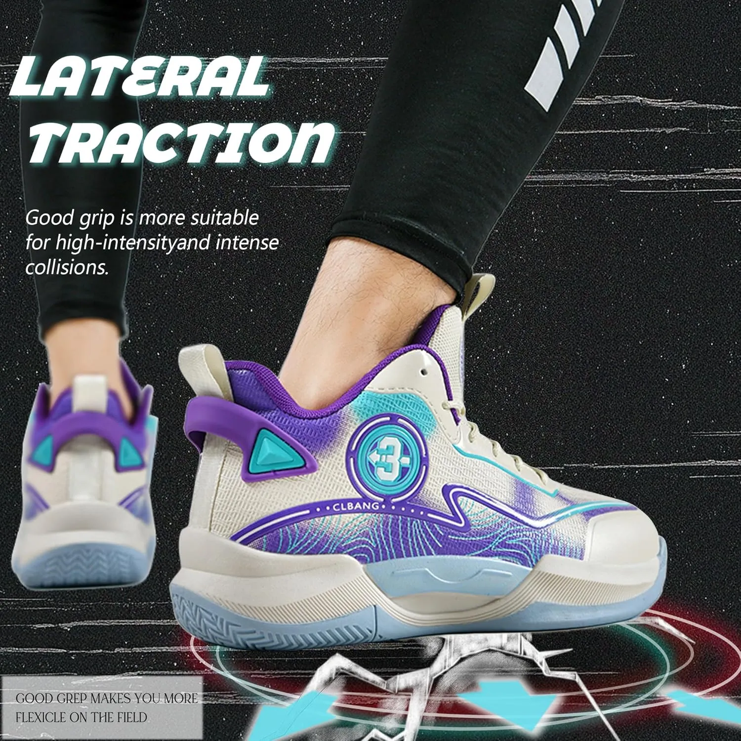 Men's Basketball Shoes Lightweight Breathable Non-Slip Outdoor Courts Training