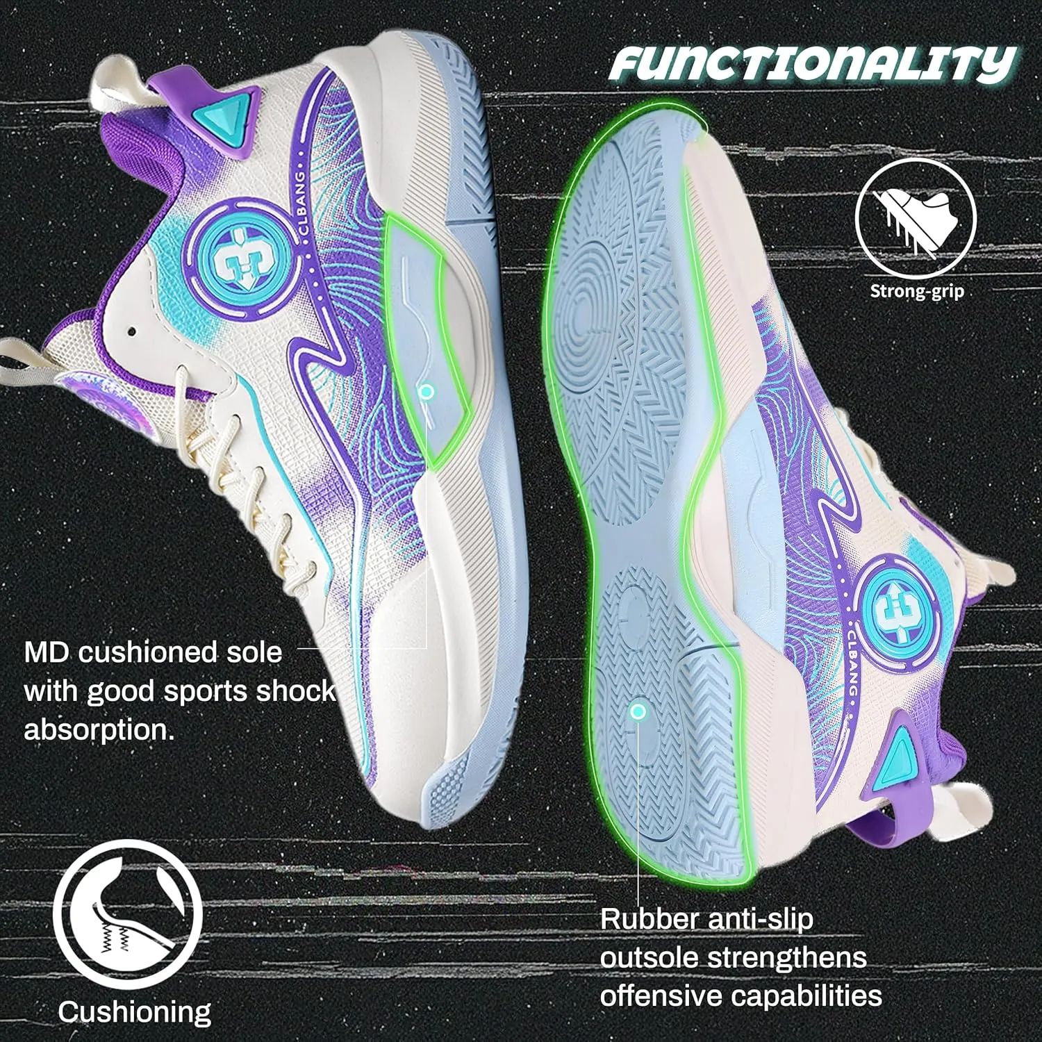 Men's Basketball Shoes Lightweight Breathable Non-Slip Outdoor Courts Training