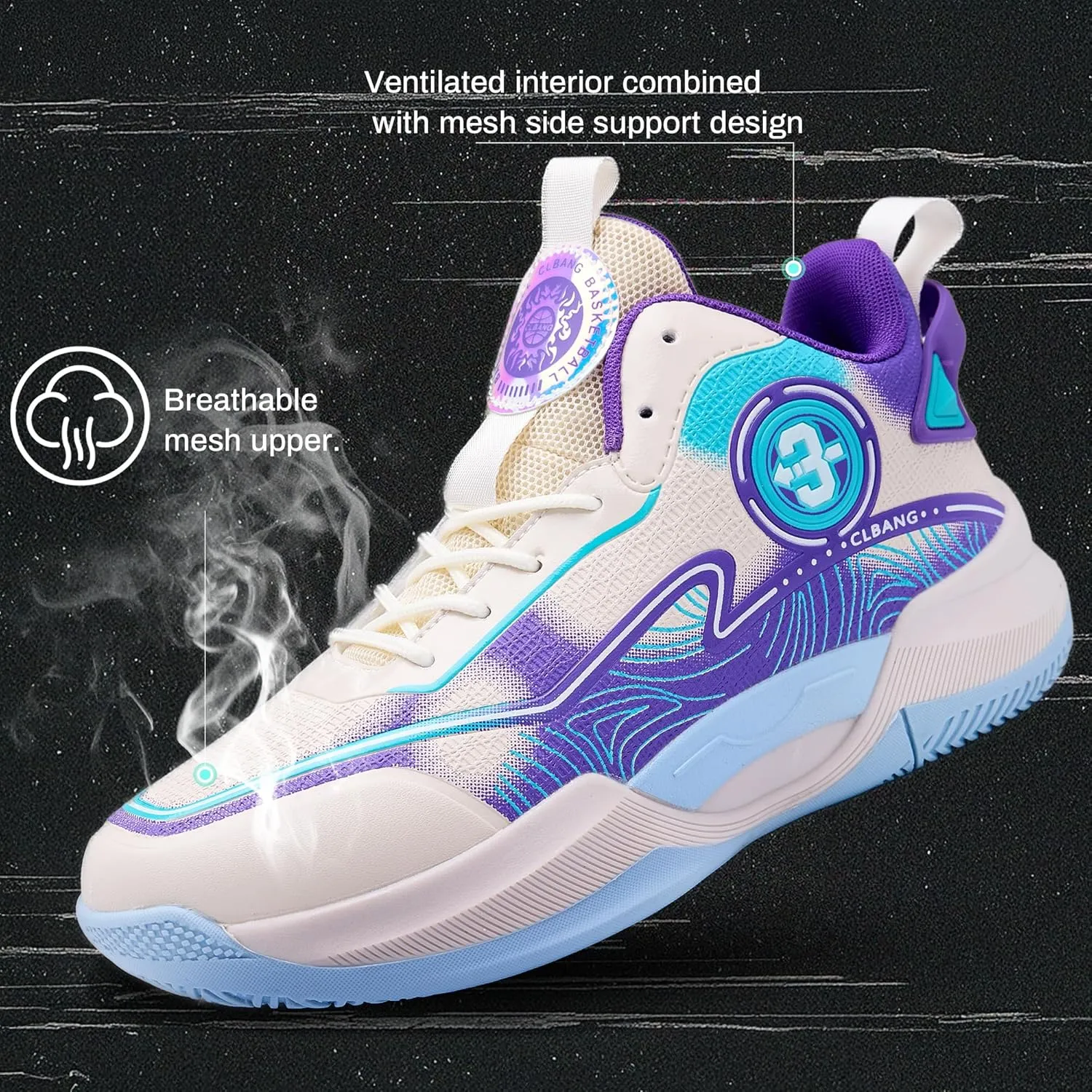 Men's Basketball Shoes Lightweight Breathable Non-Slip Outdoor Courts Training
