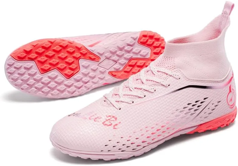 Men's High-Tops Soccer Cleats Lace-Up Adult Football Shoes Lightweight Professional Athletic Training Soccer Shoes