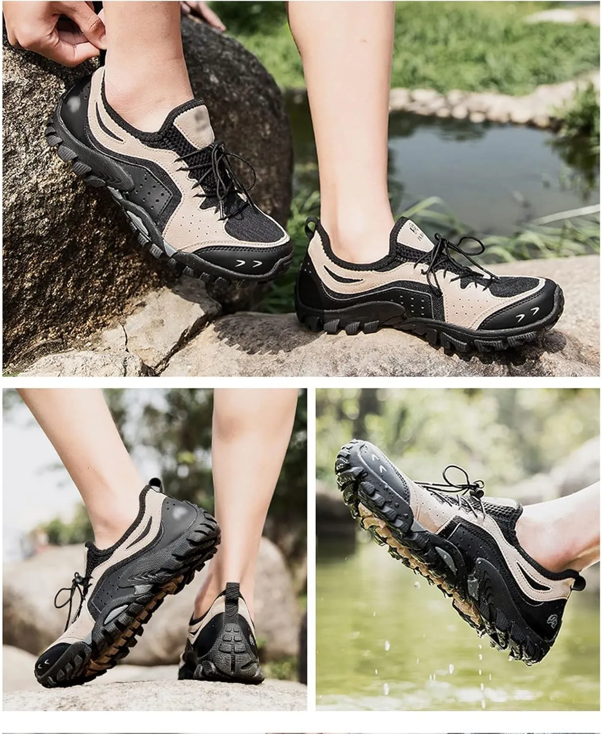 Men's Hiking Shoes, Men's Shoes, Summer, Couple, Travel, Outdoor, Climbing, Camping, Breathable, Beach, Size 36-45 (Color : Khaki, Size : 6)