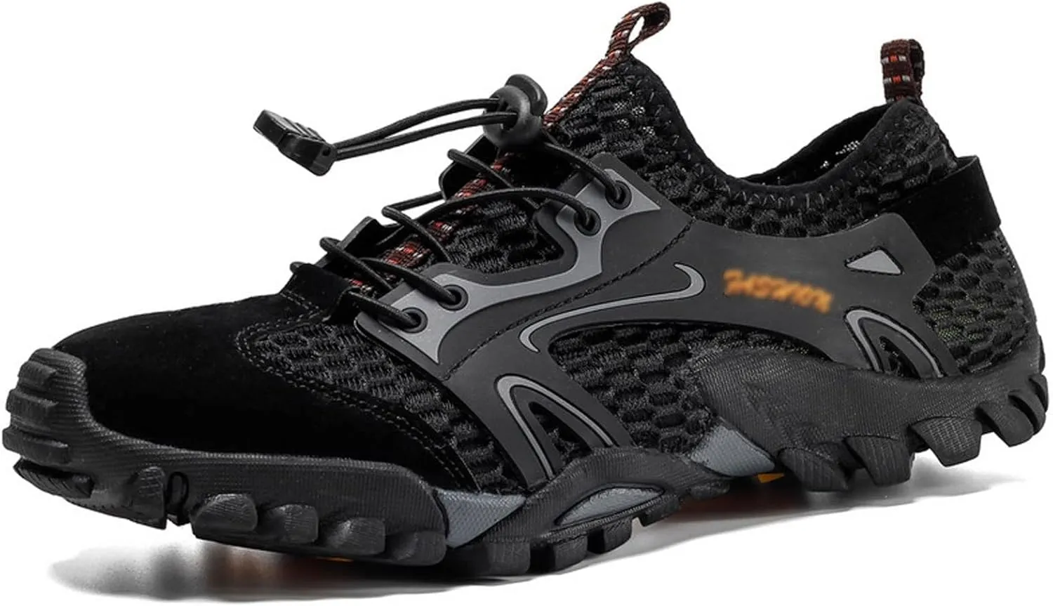 Men's Hiking Shoes, Wading Shoes, Hiking, Outdoor, Rock Climbing, Hollow, Breathable (Color : Black, Size : 8.5)