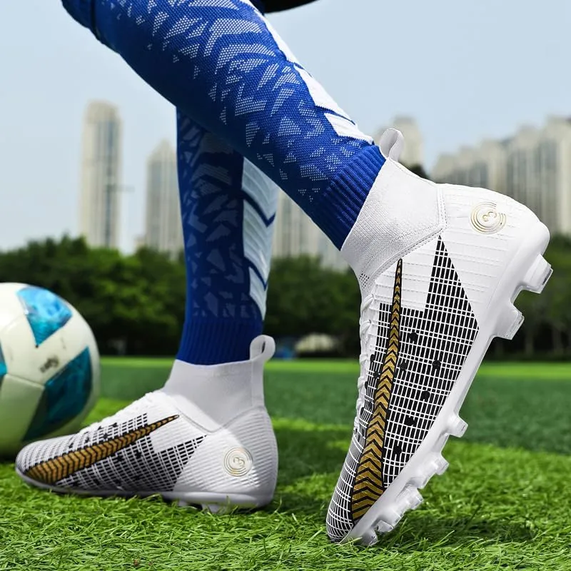 Men's Indoor Soccer Shoes Football Cleats Low-Tops Lace-Up Non-Slip Spikes Sports Athletic Futsal Turf Sneaker