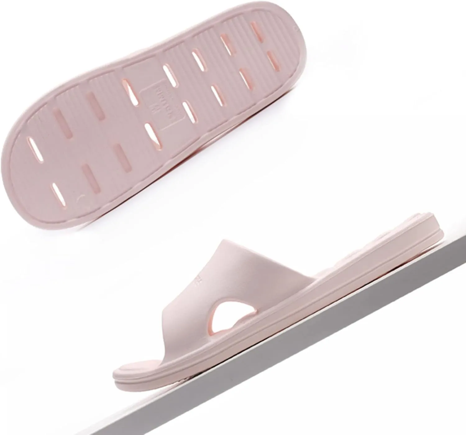 Men's Slides Summer Slippers for Men Shower Shoes with Drainage Holes House Slippers Non Slip Quick Drying Bathroom for Women Men Cloud Slides Pillow Women and Rubber