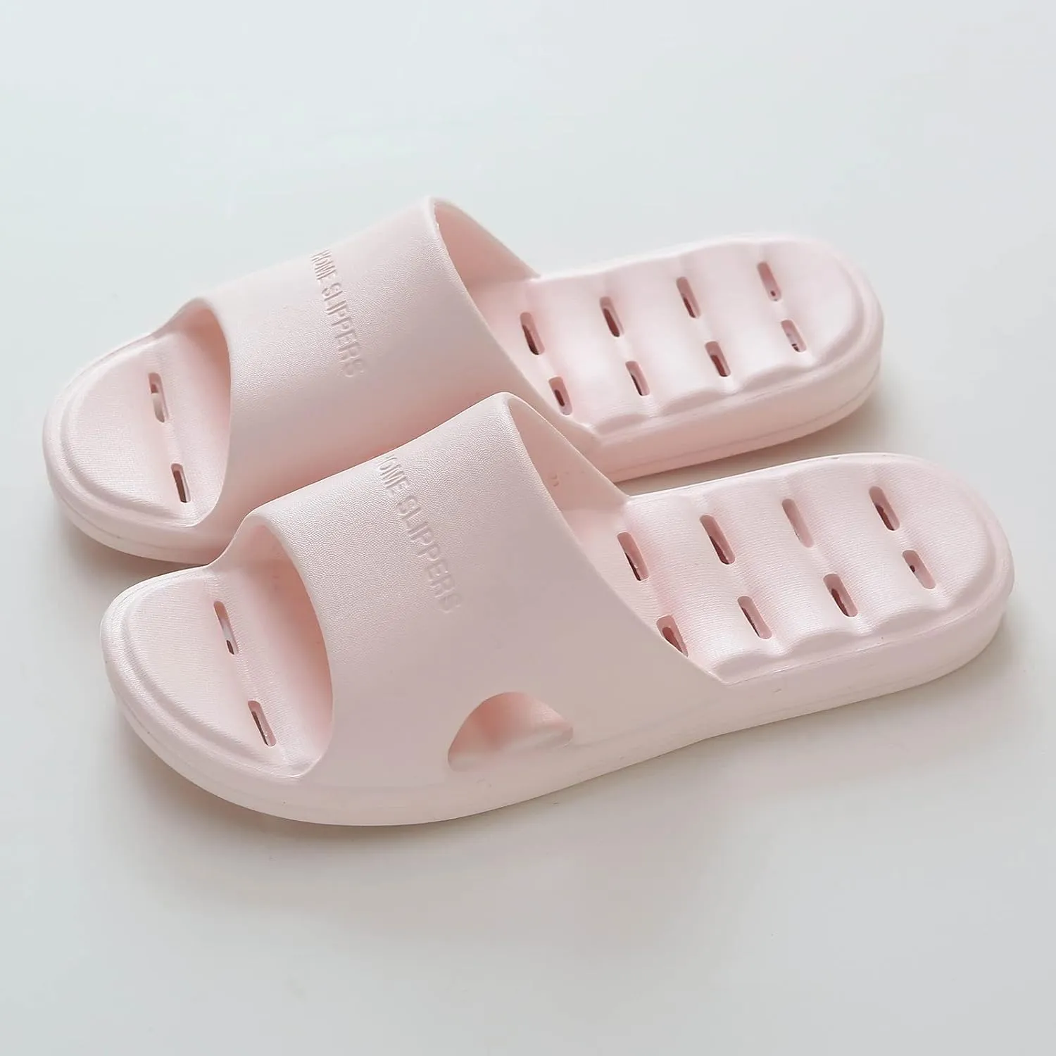 Men's Slides Summer Slippers for Men Shower Shoes with Drainage Holes House Slippers Non Slip Quick Drying Bathroom for Women Men Cloud Slides Pillow Women and Rubber