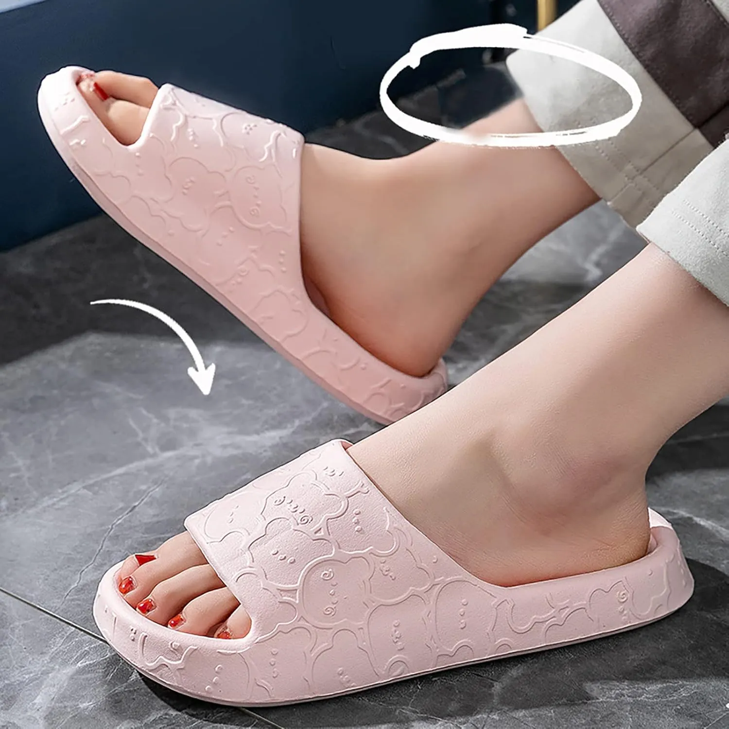 Mens Slides Womens Slides Mens Slippers Shower Shoes Women Open Toe Ultimate Comfort Non Slip Slippers