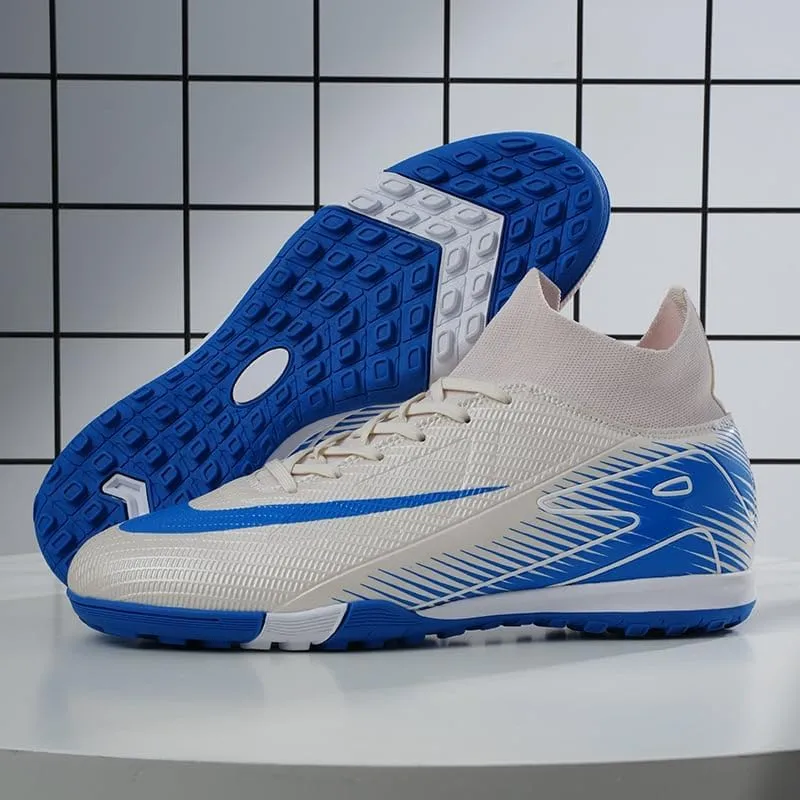 Men's Soccer Shoes - Football Cleats, High-Top, Lace-Up, Non-Slip Spikes for Indoor & Outdoor Sports, Ideal for Athletic Pursuits Like Baseball & Lacrosse, Sneaker Style
