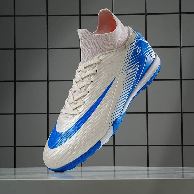 Men's Soccer Shoes - Football Cleats, High-Top, Lace-Up, Non-Slip Spikes for Indoor & Outdoor Sports, Ideal for Athletic Pursuits Like Baseball & Lacrosse, Sneaker Style
