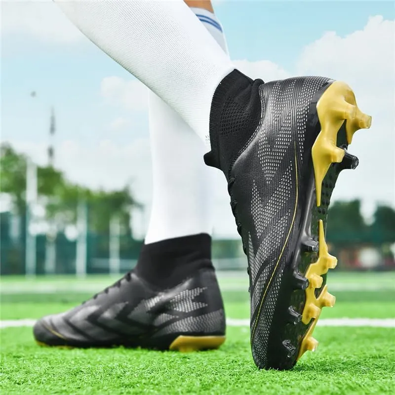 Men's Soccer Shoes Football Cleats High-Tops Lace-Up Non-Slip Spikes Indoor Outdoor TF Turf Futsal Running Sports Athletic Baseball Lacrosse Sneaker