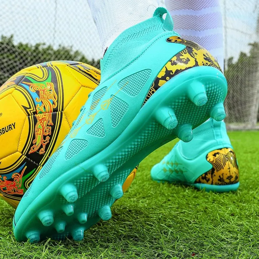 Mens Soccer Shoes,High Tops Soccer Shoes, Comfortable and Durable, Breathable, Sports, Professional, Youth, Kids, Unisex Soccer Shoes, Football Shoes