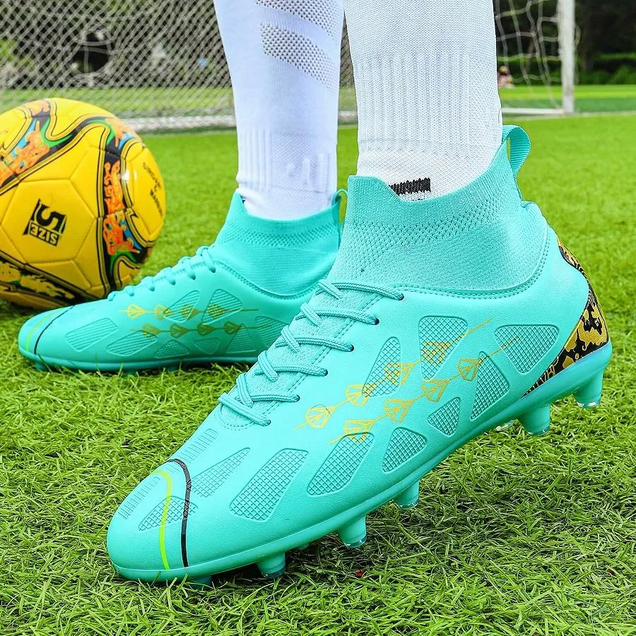 Mens Soccer Shoes,High Tops Soccer Shoes, Comfortable and Durable, Breathable, Sports, Professional, Youth, Kids, Unisex Soccer Shoes, Football Shoes