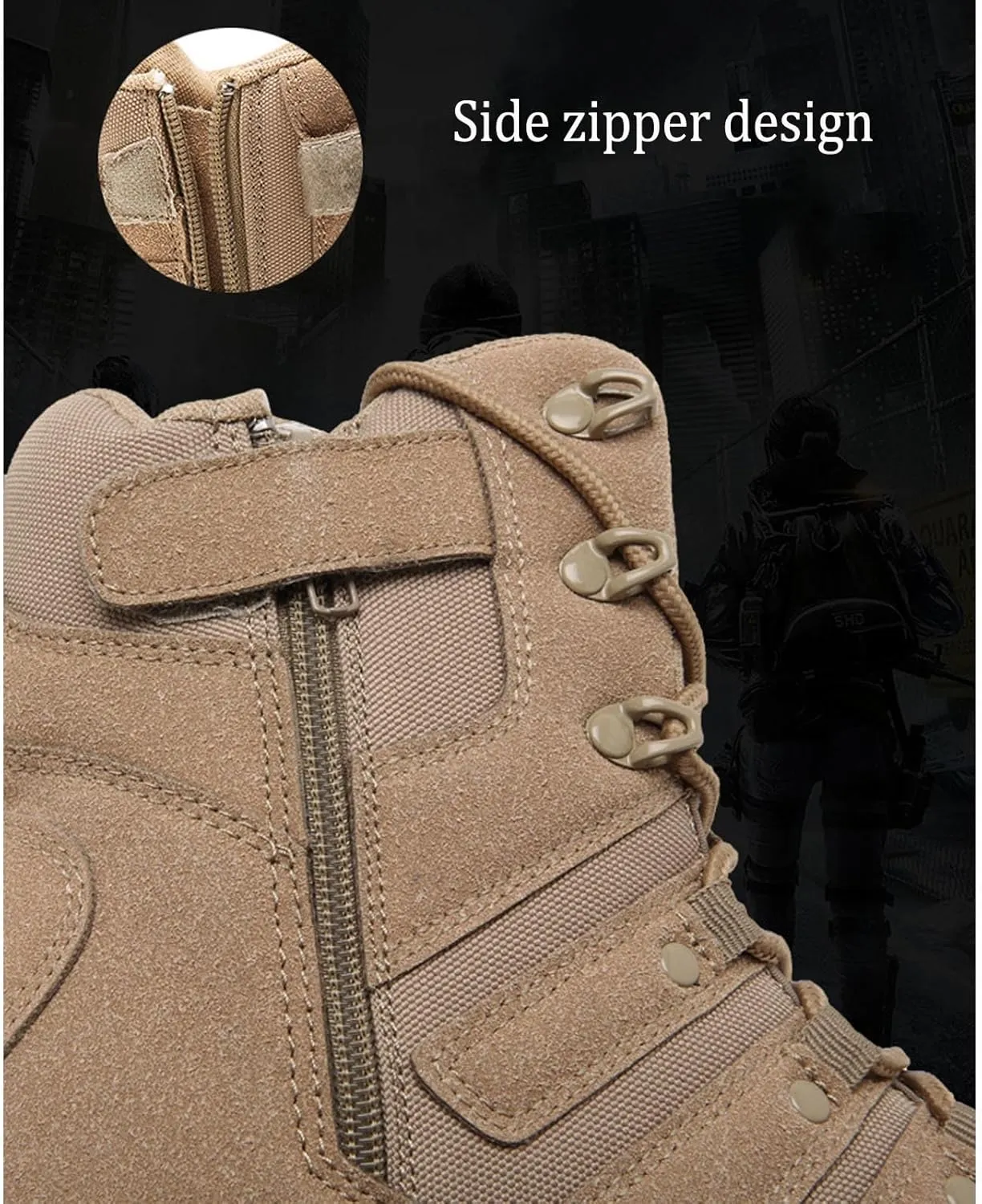 Men's Tactical Boots Lightweight Hiking Boots Water-resistant Military Army Boots Ankle Duty Hunting Boots