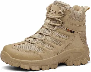 Mens Tactical Boots, Side Zipper Desert Boots Durable Suede Leather Military Work Boots Water Resistant Lightweight Hiking Boots Men's Military Tactical Boot