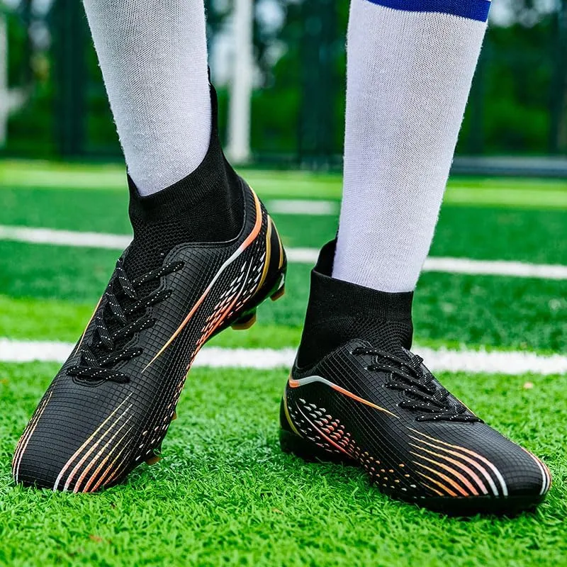 Men's Womens Soccer Cleats Lace-Up Adult Football Shoes Lightweight Professional Athletic Training Soccer Shoes