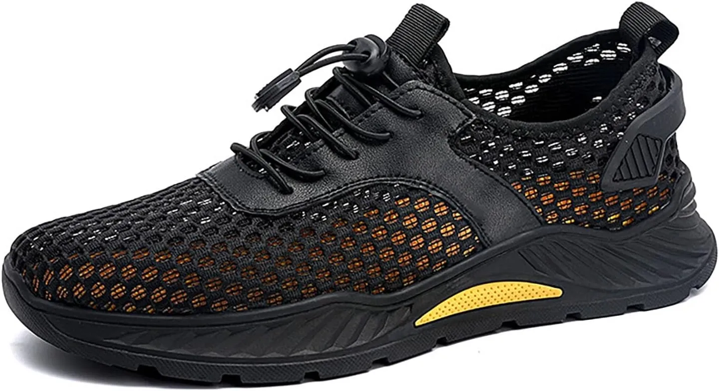 New Men's Outdoor Sports Mesh Shoes Casual Fashion Anti Slip Hiking Breathable Solid Sneaker for Summer