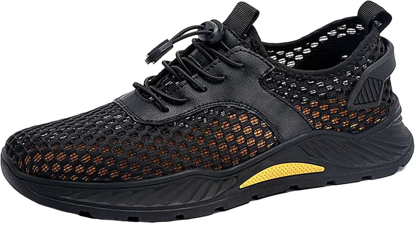 New Men's Outdoor Sports Mesh Shoes Casual Fashion Anti Slip Hiking Breathable Solid Sneaker for Summer