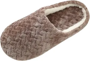 Non Skid House Slippers for Women Warm Winter House Shoes Womens Slippers with Arch Support Indoor Outdoor White Fluffy Slippers Closed Toe Outdoor Christmas Decorations Gifts for Women 2023