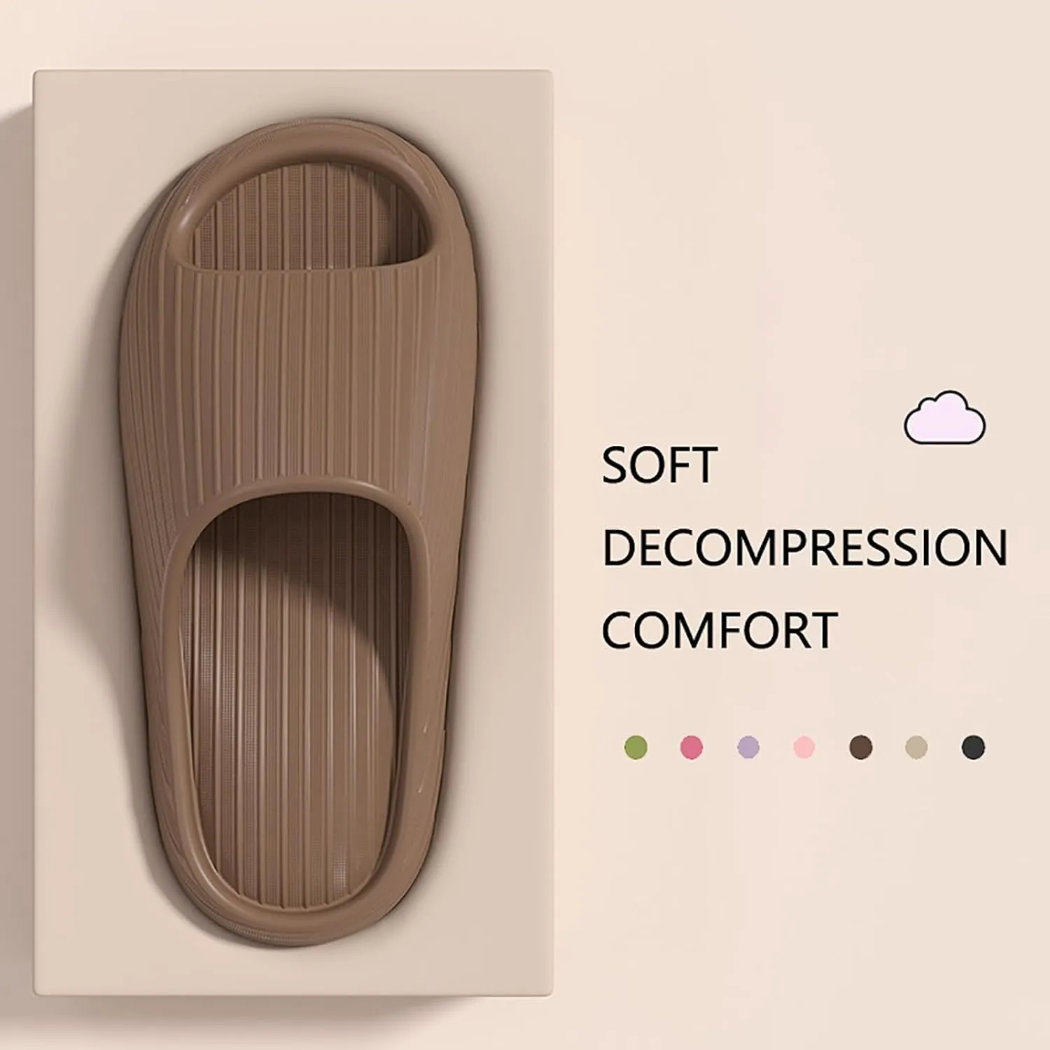 Pillow Slippers for Women and Men Summer Shower Slides Non Slip Quick Drying Bathroom Sandals Thick Sole Mens Slides