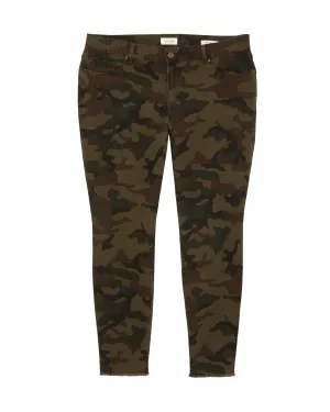 Roni Colored Twill Super Skinny Jean | Olive Green / Brown