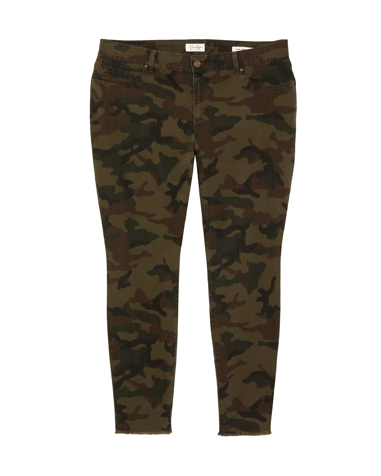Roni Colored Twill Super Skinny Jean | Olive Green / Brown
