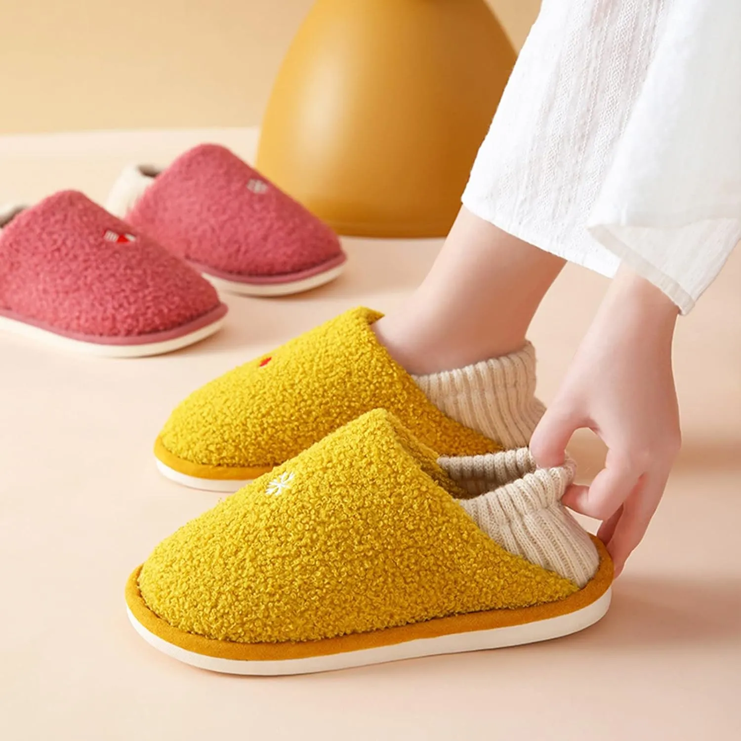 SBGMoSJ Winter Slippers Women Men Warm Anti-Slip Indoor House Shoes Winter Slipper Shoes Comfy House Slippers Womens Funny Slippers for Women Animal Christmas Gifts for Kids Gifts for Husband 2023