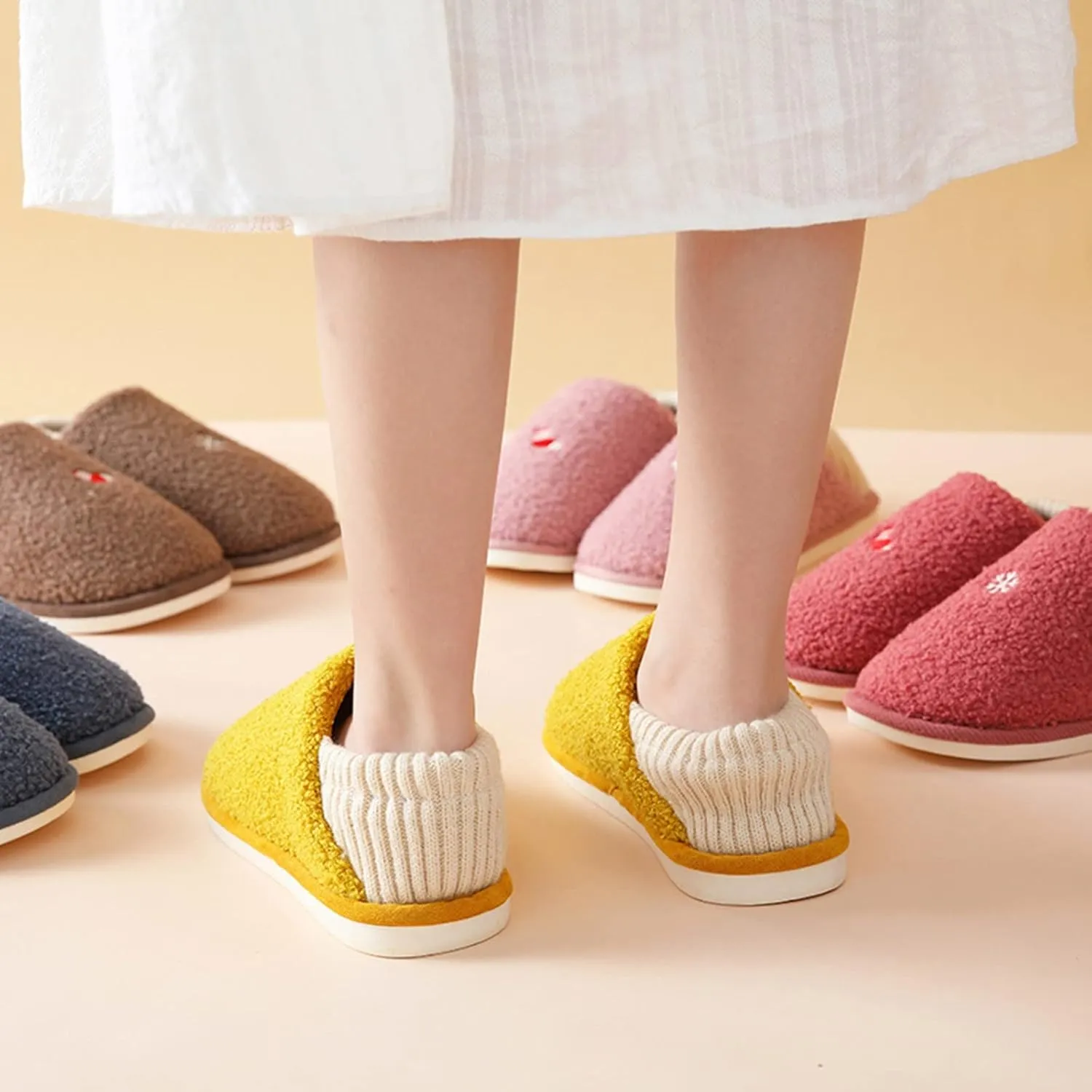 SBGMoSJ Winter Slippers Women Men Warm Anti-Slip Indoor House Shoes Winter Slipper Shoes Comfy House Slippers Womens Funny Slippers for Women Animal Christmas Gifts for Kids Gifts for Husband 2023