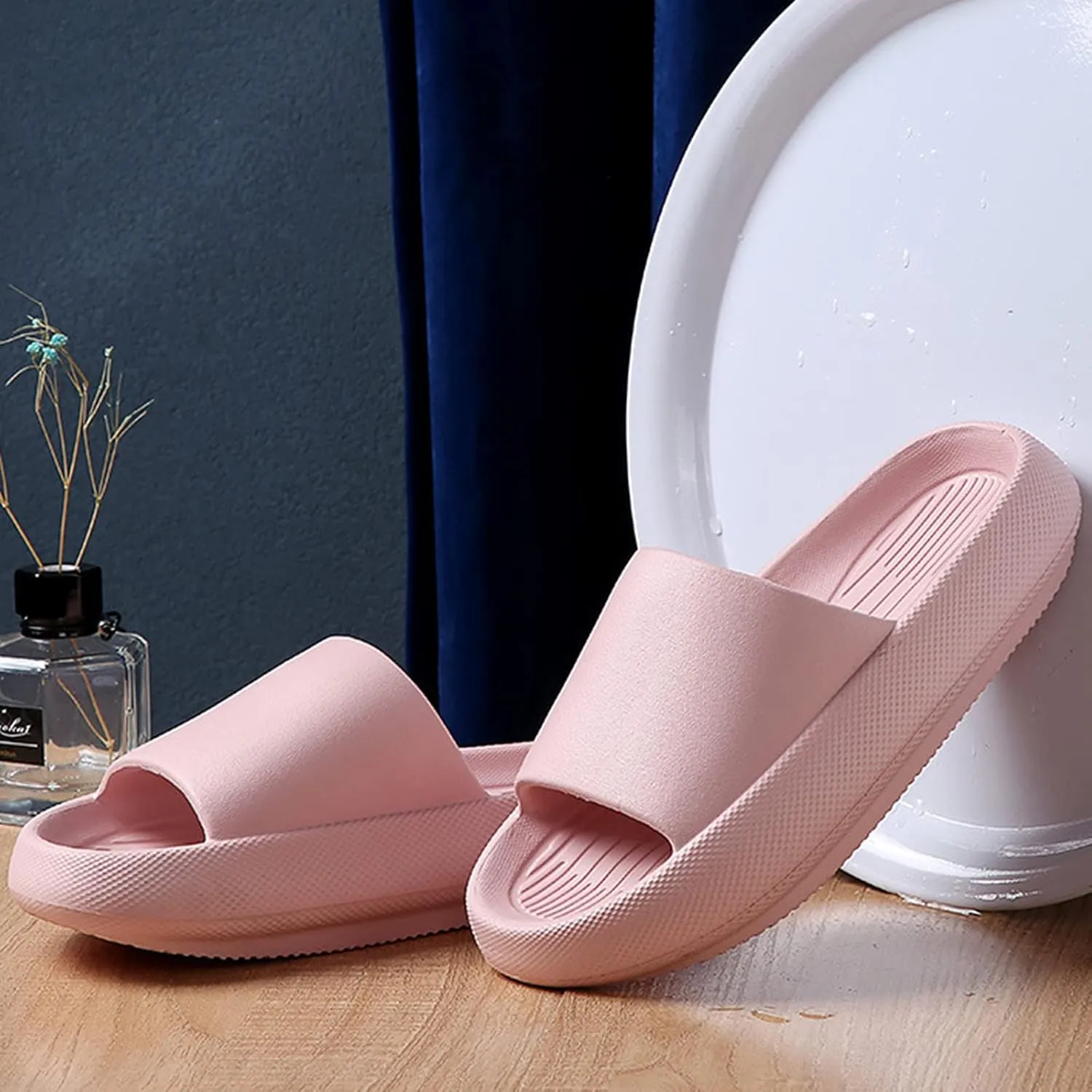 Slides for Men Slides for Women Mens Slippers Shower Shoes Women Spa Ultimate Comfort Drainage Hole Slippers