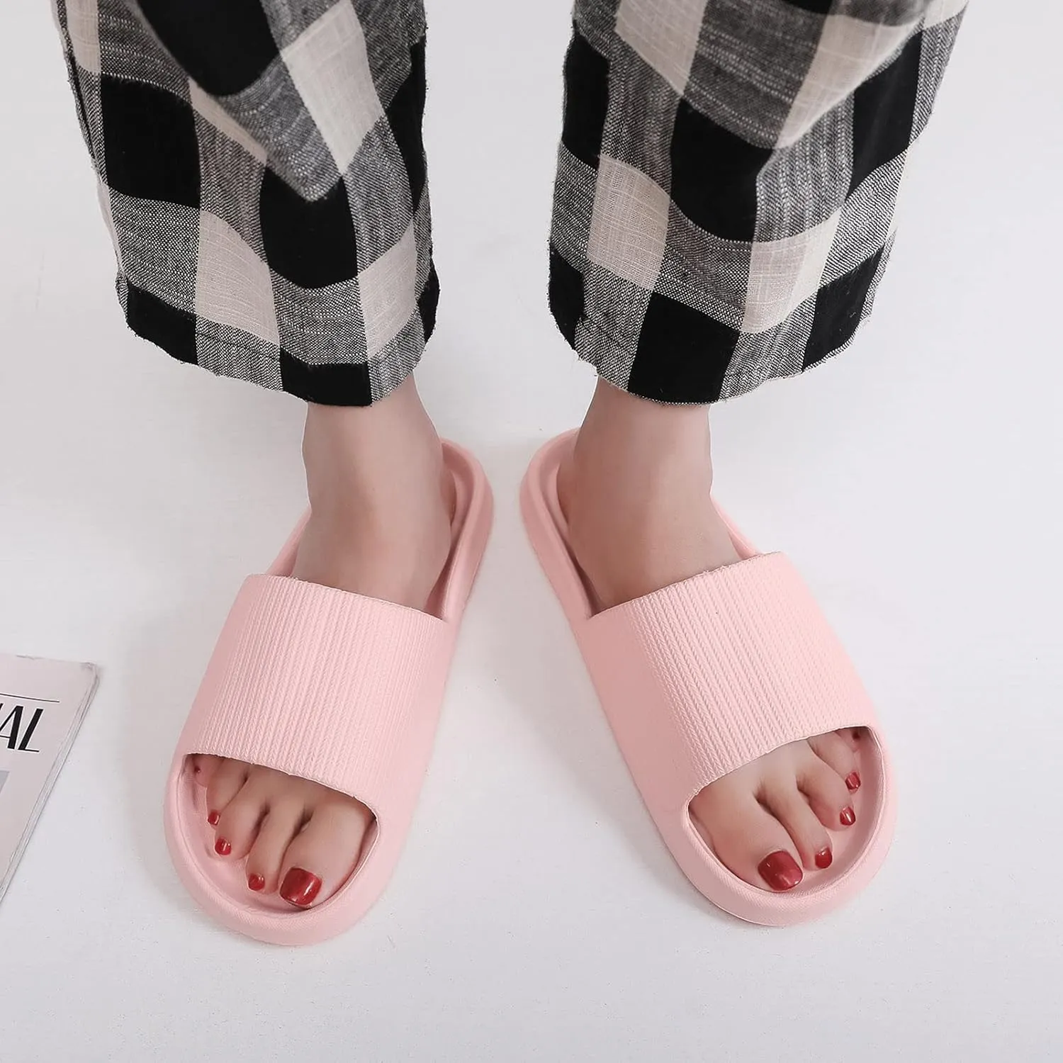 Slides for Men Womens Slides Bathroom Slippers Men Shower Shoes Women Gym Open Toe Quick Drying Slippers