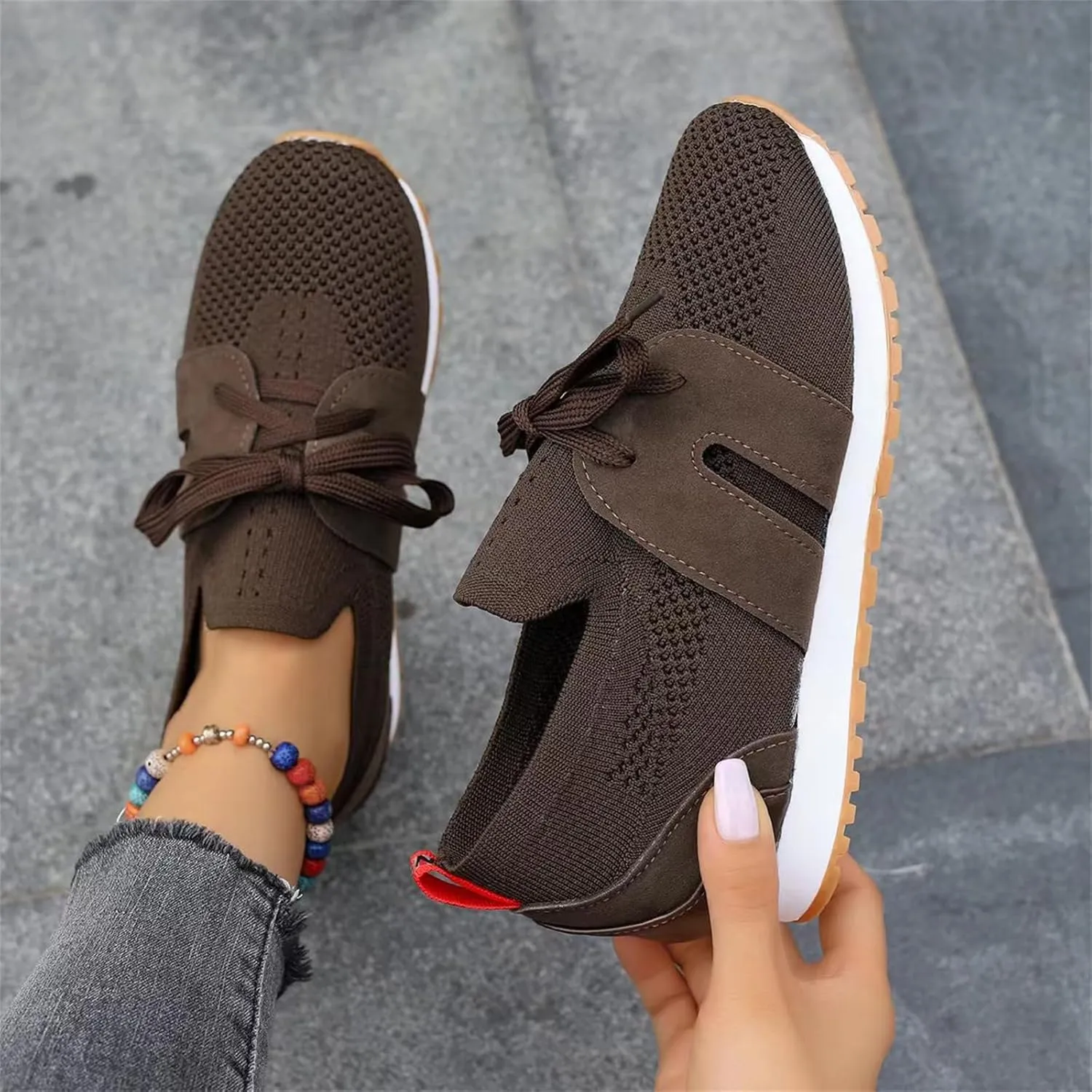 Slip On Sneakers Women Arch Support Walking Tennis Shoes Memory Foam Lightweight Casual Athletic Running Gym Shoes