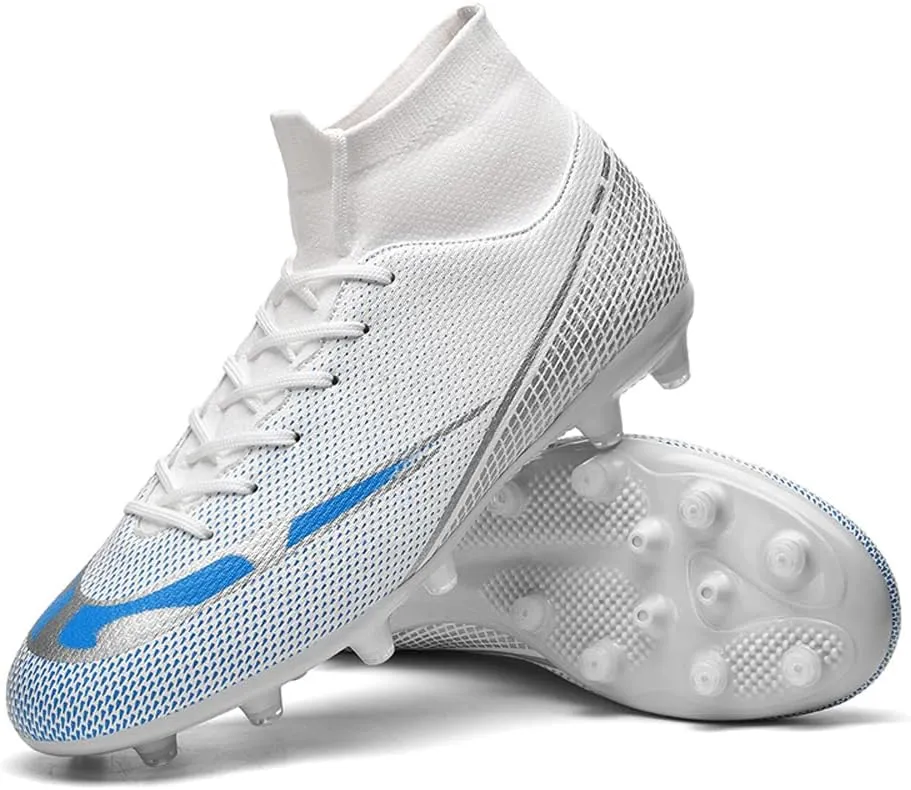 Soccer Cleats for Kids High Top Outdoor Indoor Football Cleats Youth Professional Training Competition Soccer Shoes for Boy