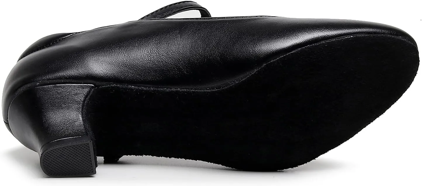 SWDZM Womens Ballroom Dance Shoes Closed Toe Latin Salsa Character Tango Practice Dancing Shoes