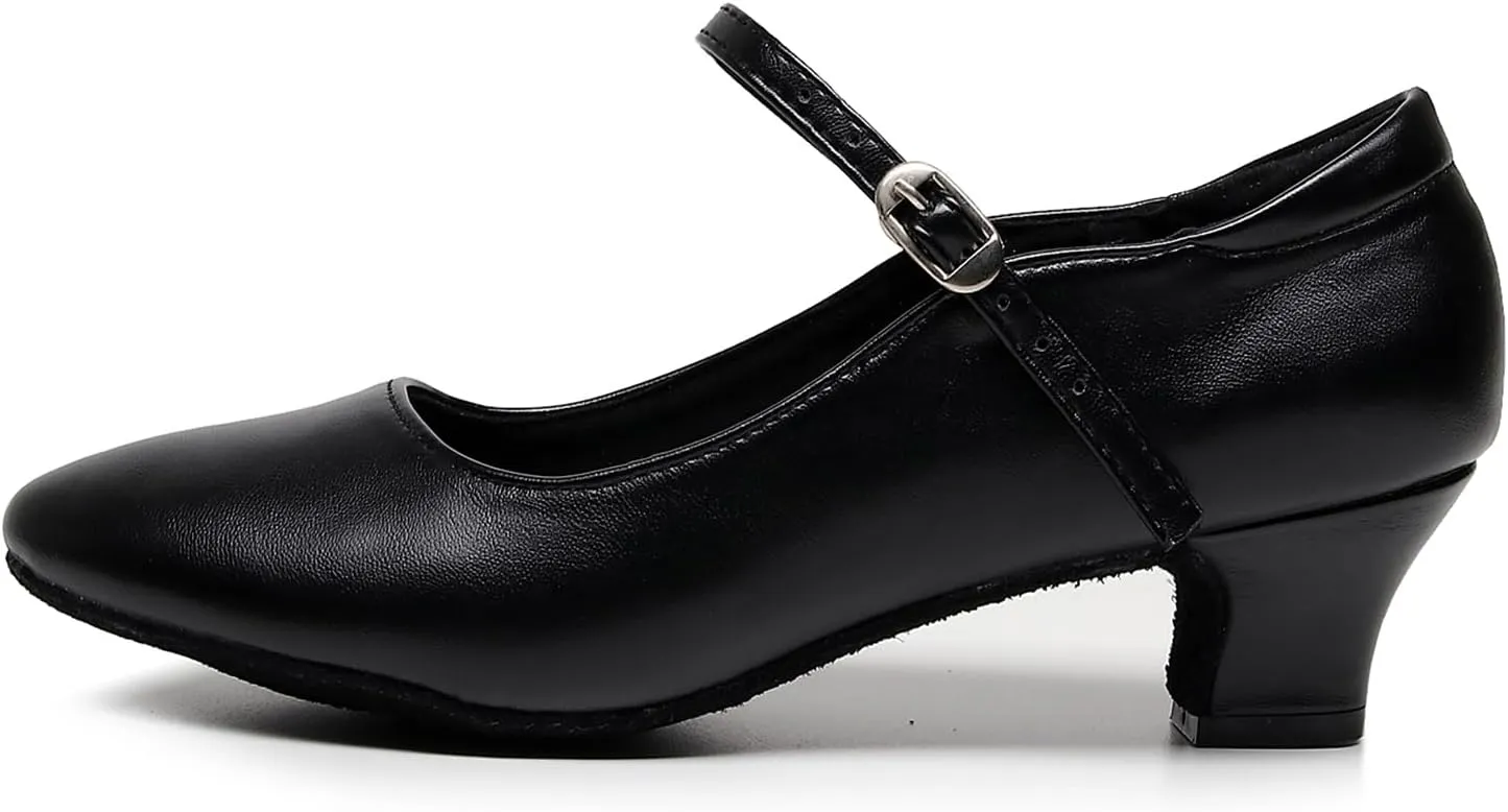 SWDZM Womens Ballroom Dance Shoes Closed Toe Latin Salsa Character Tango Practice Dancing Shoes