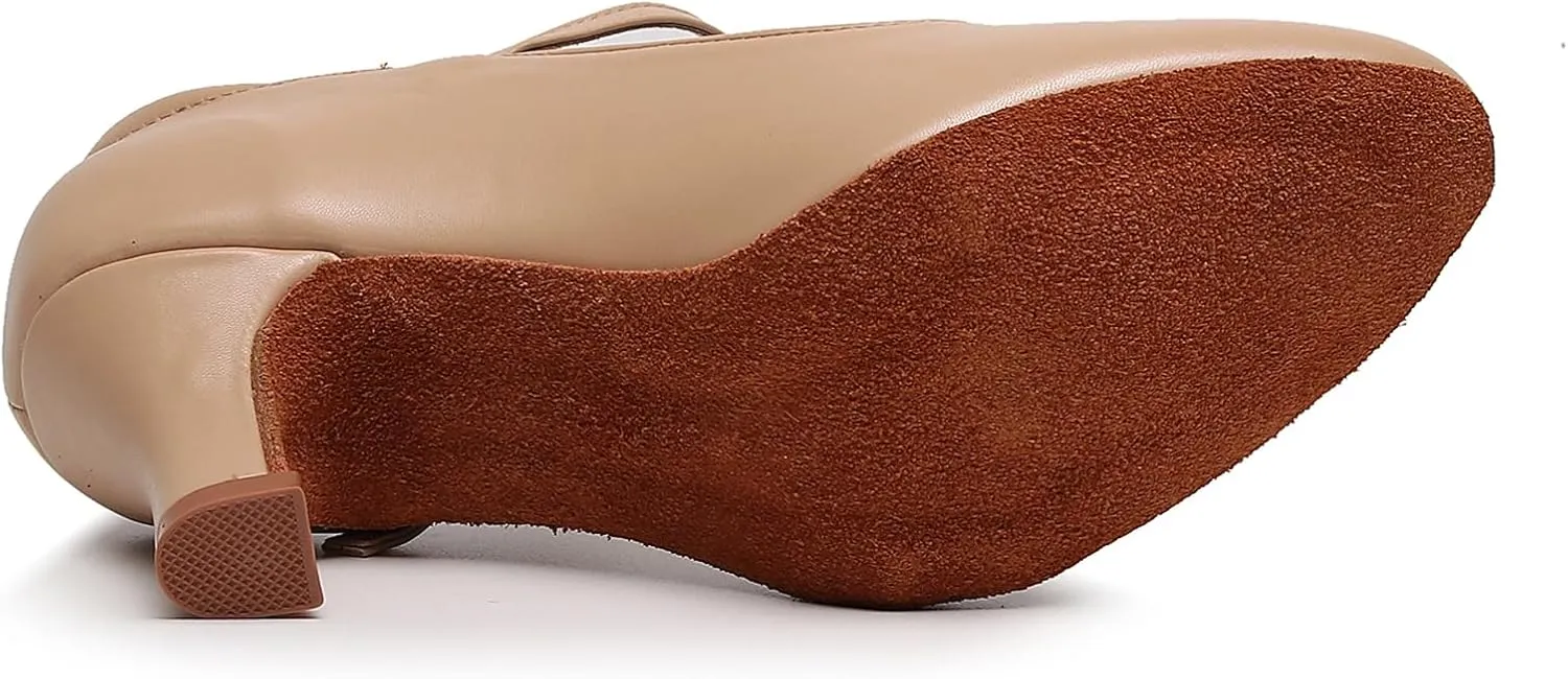 SWDZM Womens Ballroom Dance Shoes Closed Toe Latin Salsa Character Tango Practice Dancing Shoes