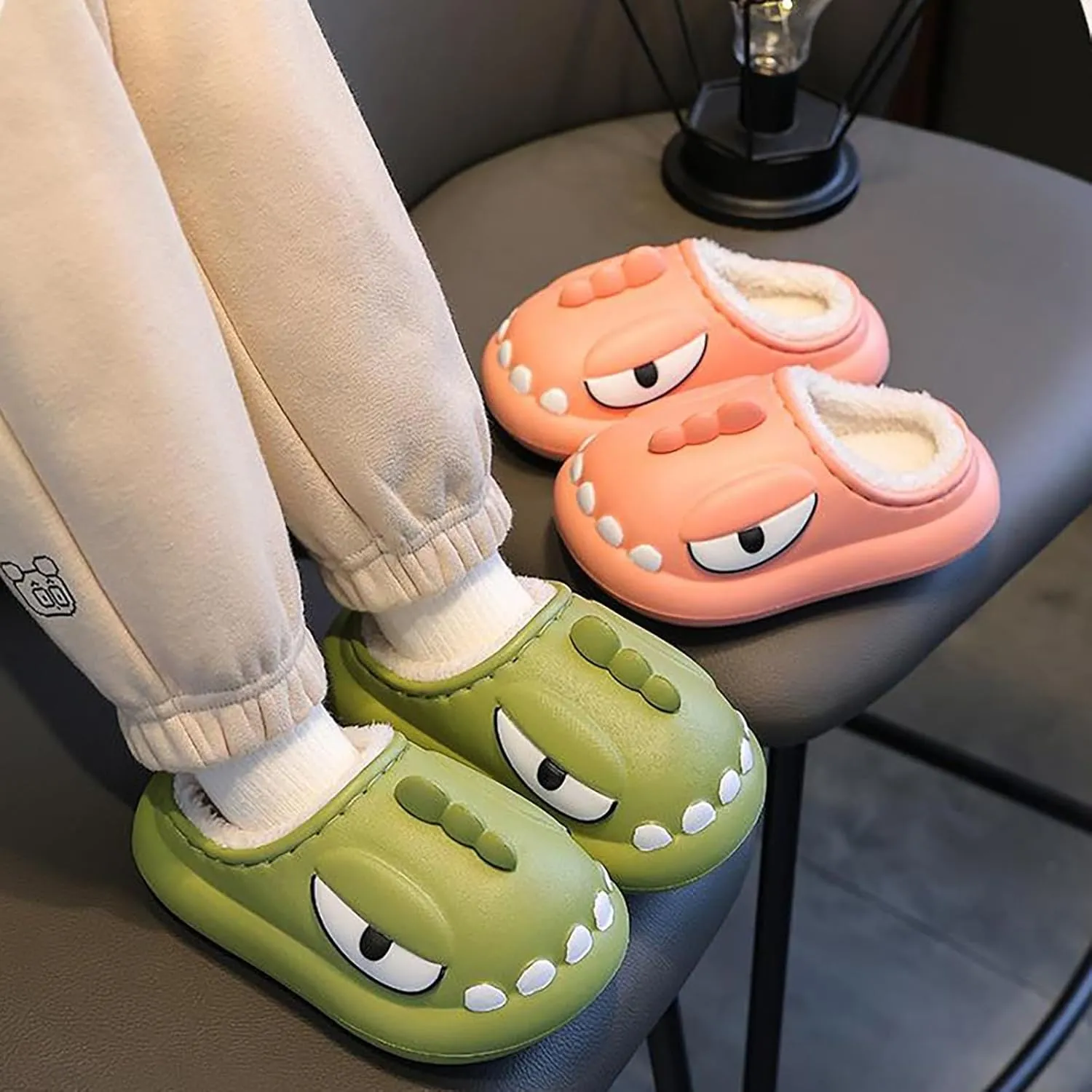 Toddler Boy Slippers Size 9 Children's Cotton Slippers Winter Parent Child EVA Stamping Sense Of Toddler Slippers Boy 10