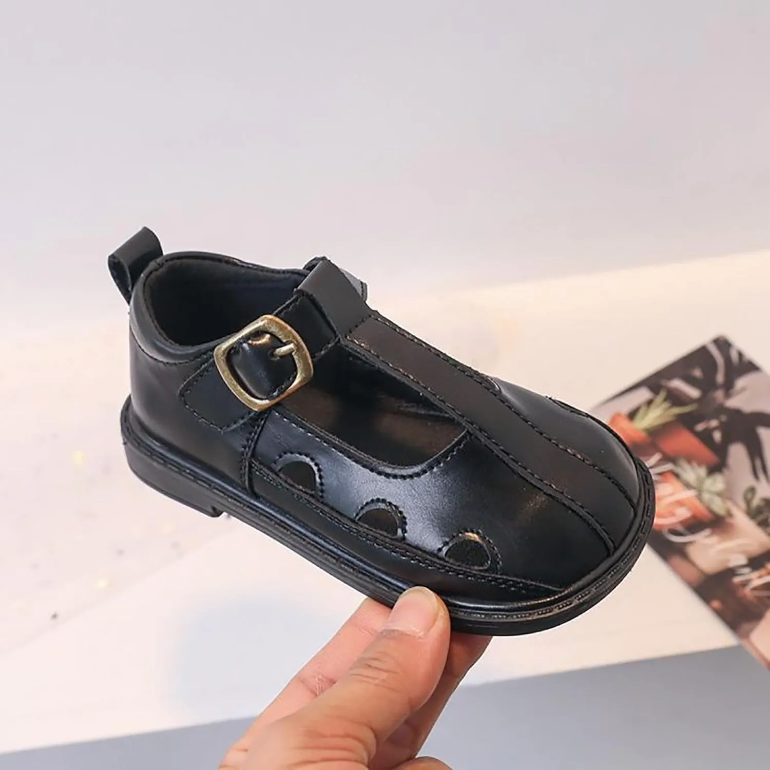 Toddler Little Girl Mary Jane Dress Shoes Ballet Flat for Girl Party School Shoes Hollowed Slip On Princess Girls Shoes