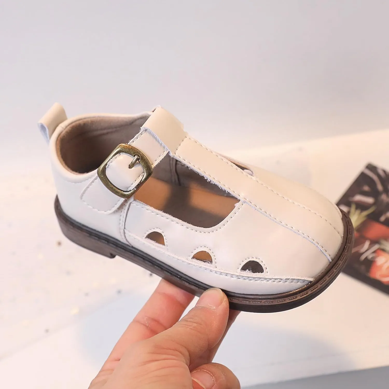 Toddler Little Girl Mary Jane Dress Shoes Ballet Flat for Girl Party School Shoes Hollowed Slip On Princess Girls Shoes