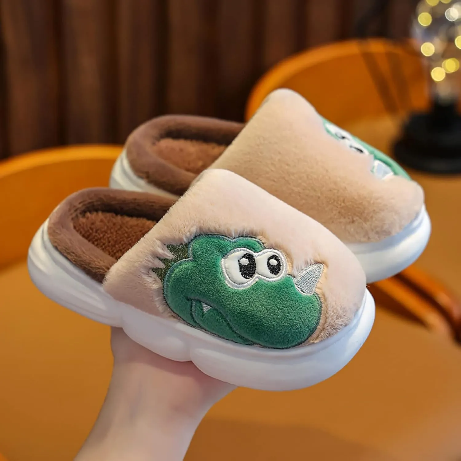 Toddler Slippers Children Cotton Slippers Boys Girls Autumn Winter Warm Wool Slippers Small Medium Sandals Boys 12
