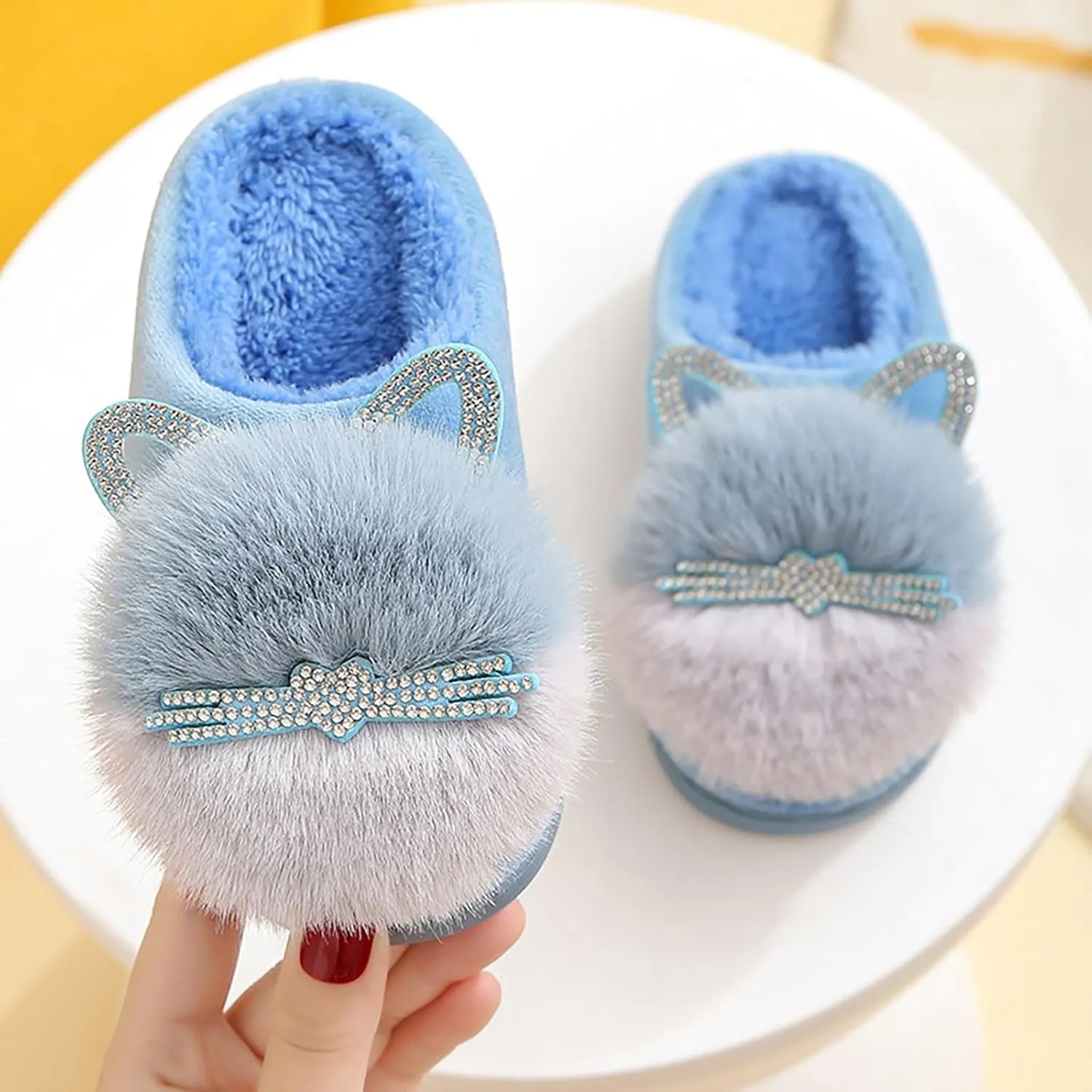 Toddler Slippers Girls Boys Soft Sole Non Slip Socks Slippers First Walking Shoes Fleece Fluff ?All Slipper