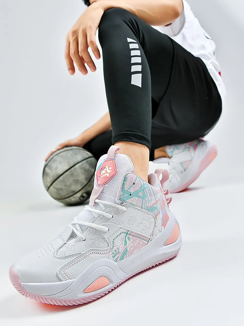 Unisex Fashion High Top Anti Slip Breathable Sneakers Sports Lightweight Running Basketball Shoes