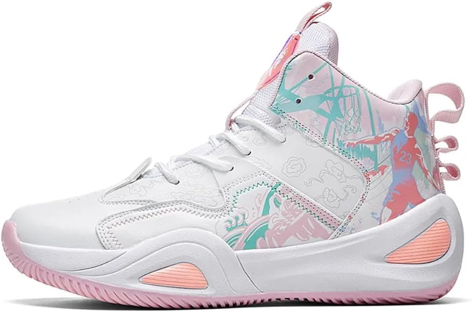 Unisex Fashion High Top Anti Slip Breathable Sneakers Sports Lightweight Running Basketball Shoes
