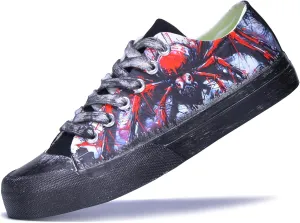 Unisex Spider Web Canvas Fashion Sneakers Vintage Low Top Casual Shoes for Men & Women Comfortable Walking Streetwear